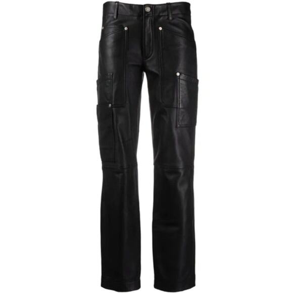 Zadig & Voltaire Player Leather Pants Trousers Pockets Black $998, Sz 34, NWT! - Picture 1 of 9